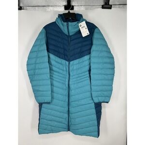 Lands End Down 800 Puffer Coat Womens Size 1X XL Jacket Long Hooded Insulated